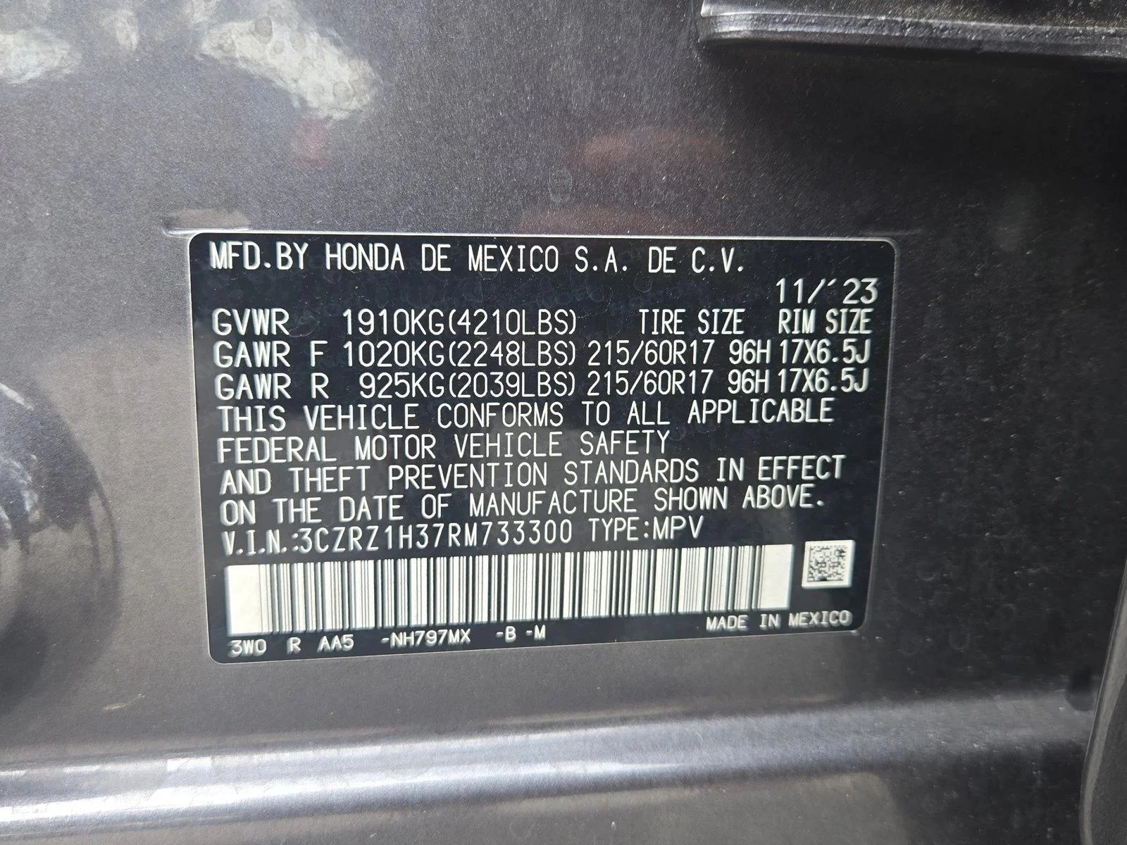 Used 2024 Modern Steel Metallic Honda LX image 15