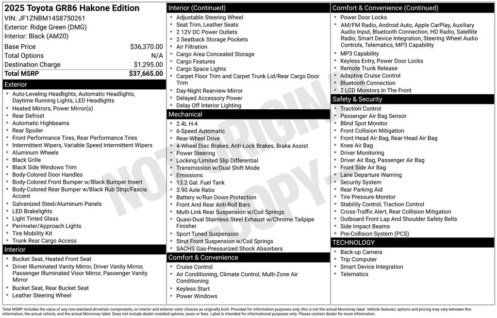 Used 2025 Gray Toyota Hakone Edition image 2
