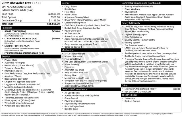 Used 2022 Summit White Chevrolet LT image 50