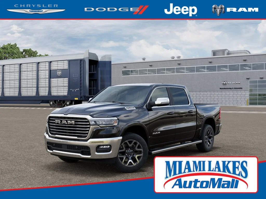 New 2026 Diamond Black Crystal Pearl-Coat Exterior Paint RAM Laramie image 1
