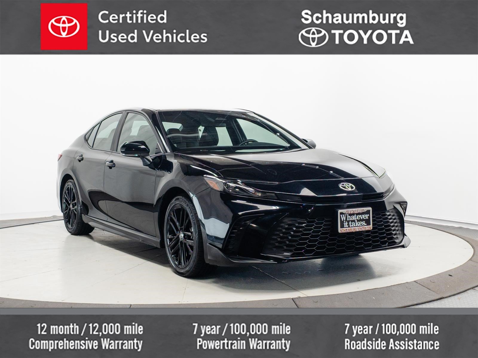 Certified Used 2025 Black Toyota SE image 1