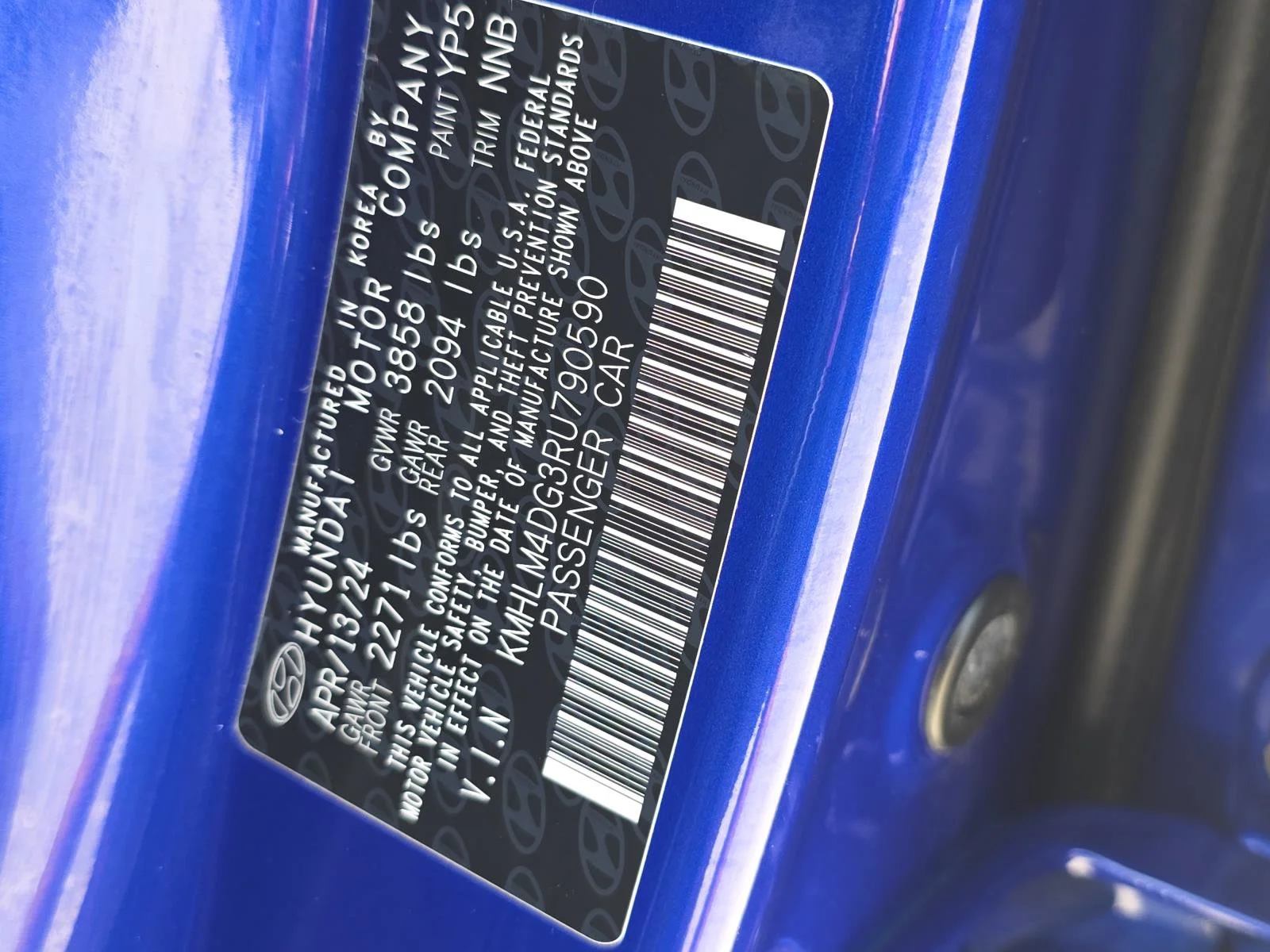 Used 2024 Intense Blue Hyundai SEL image 20