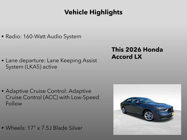 New 2026 Meteorite Gray Metallic Honda LX image 5