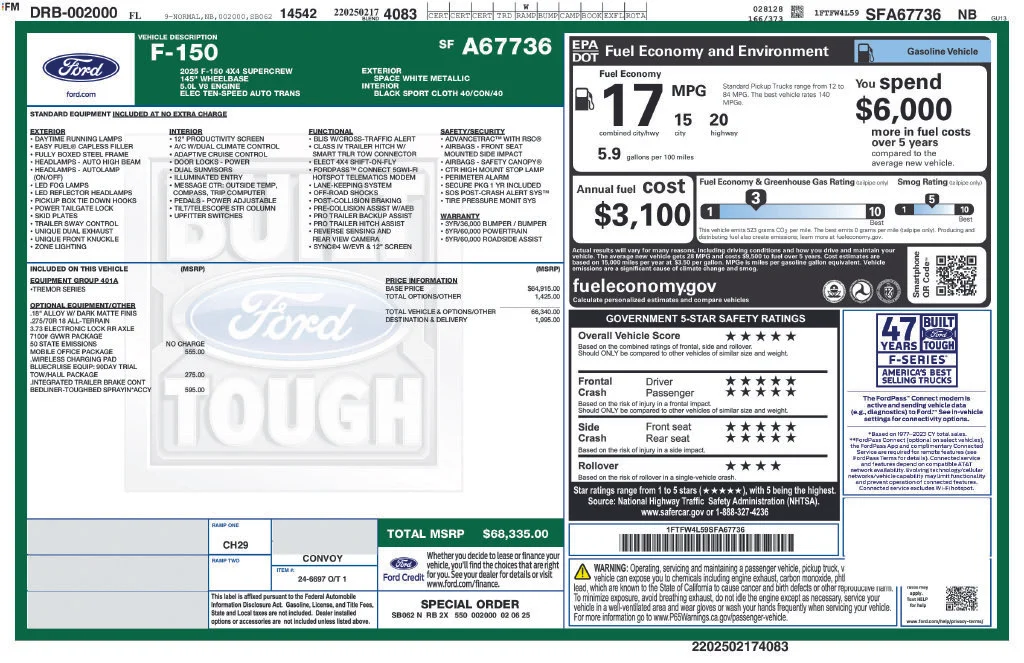 Used 2025 White Ford Tremor image 23