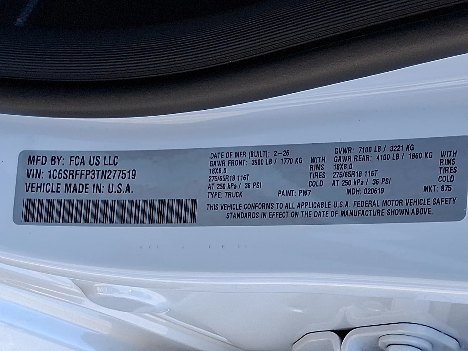 New 2026 Bright White Clear-Coat Exterior Paint RAM Big Horn/Lone Star image 20