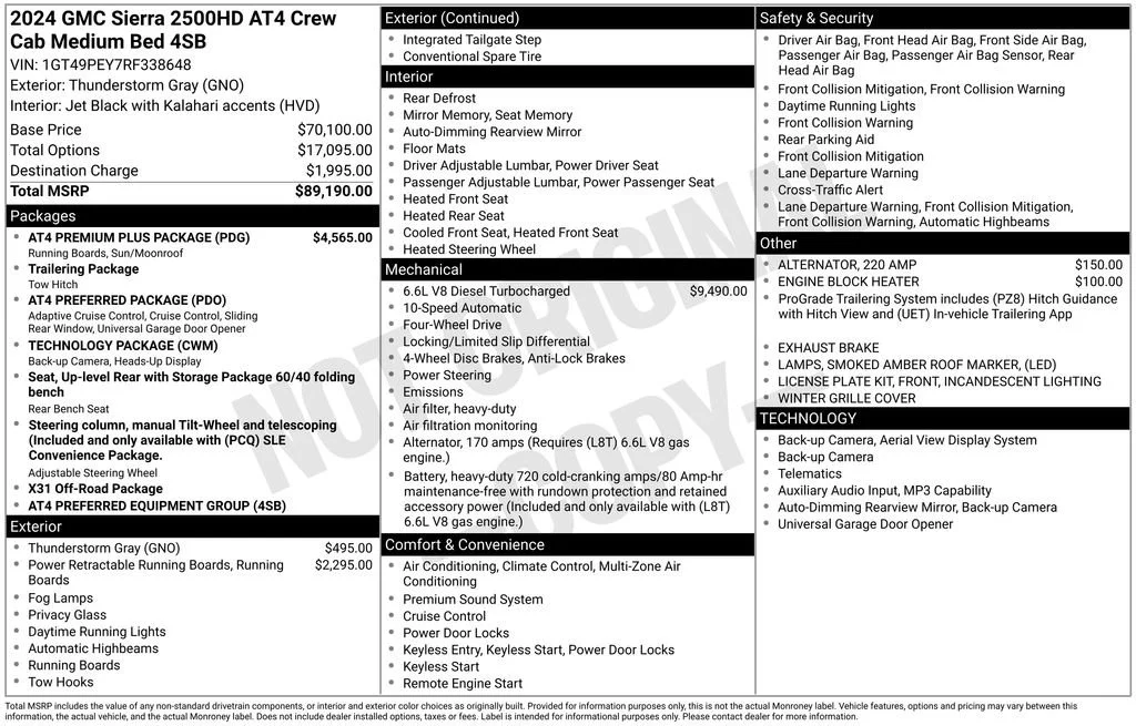 Used 2024 Thunderstorm Gray GMC AT4 image 41