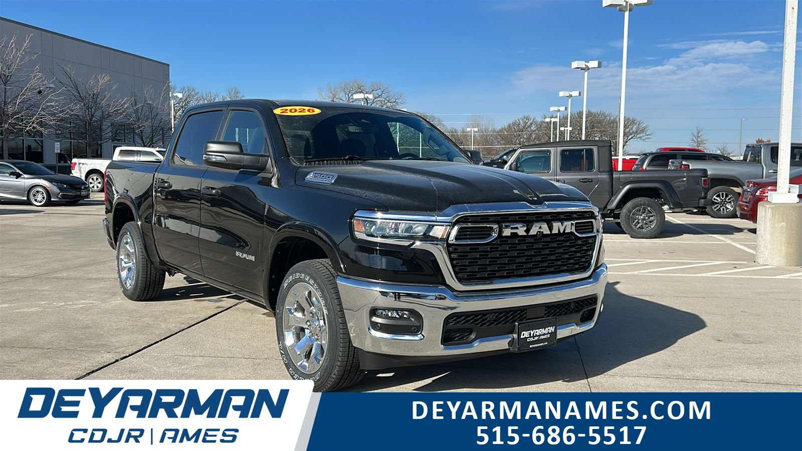 New 2026 Diamond Black Crystal Pearl-Coat Exterior Paint RAM Big Horn/Lone Star image 1