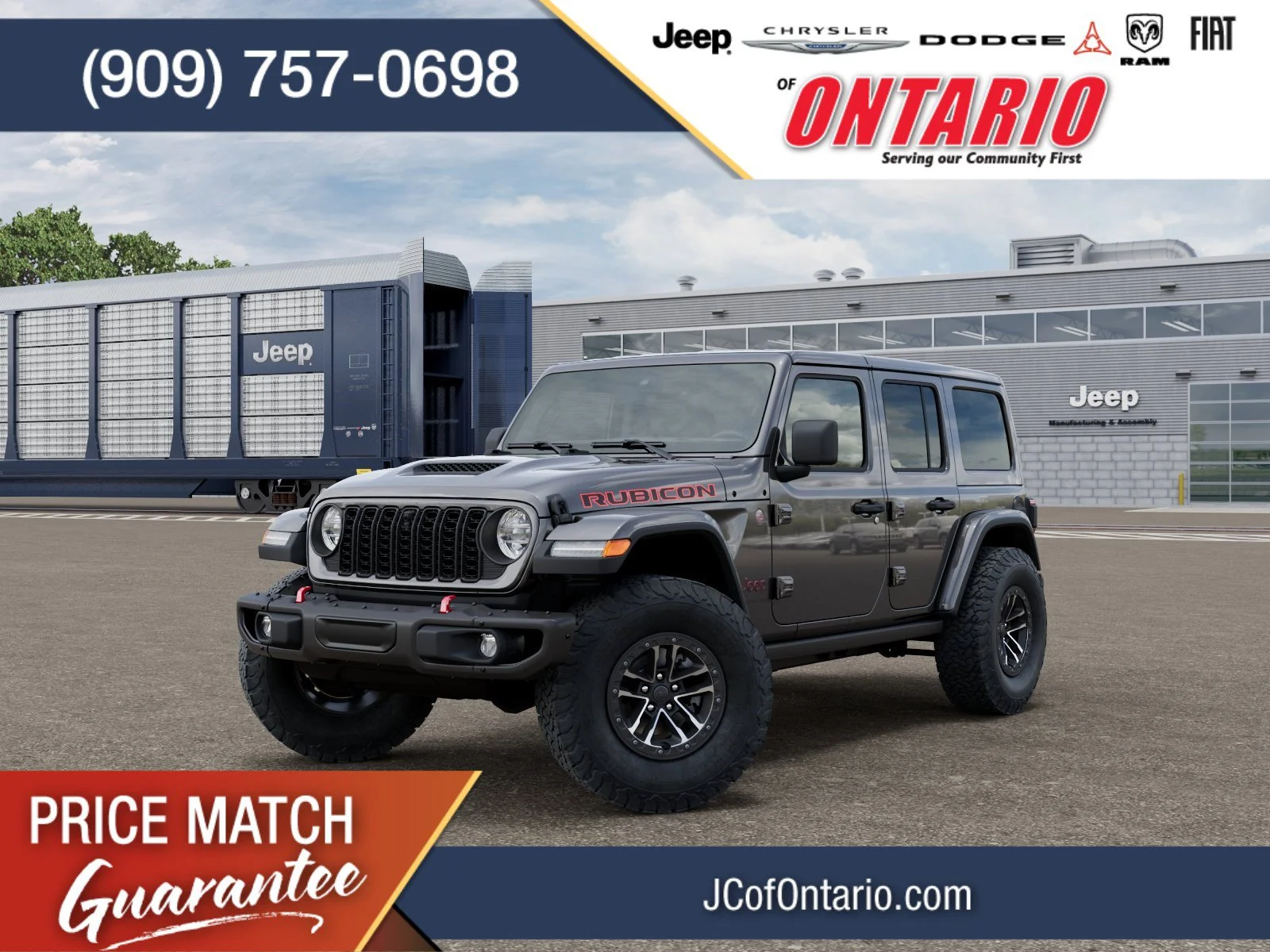New 2026 Granite Crystal Metallic Clear-Coat Exterior Paint Jeep Rubicon X image 1
