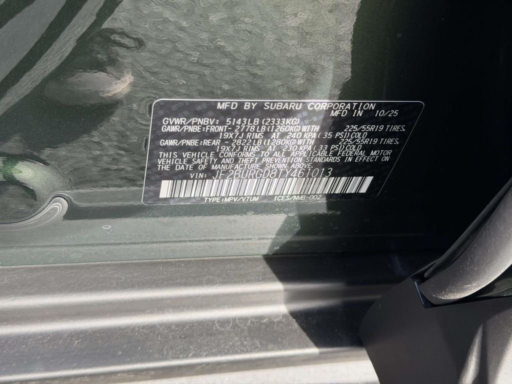New 2026 DEEP EMERALD GREEN PEARL Subaru Limited XT image 25