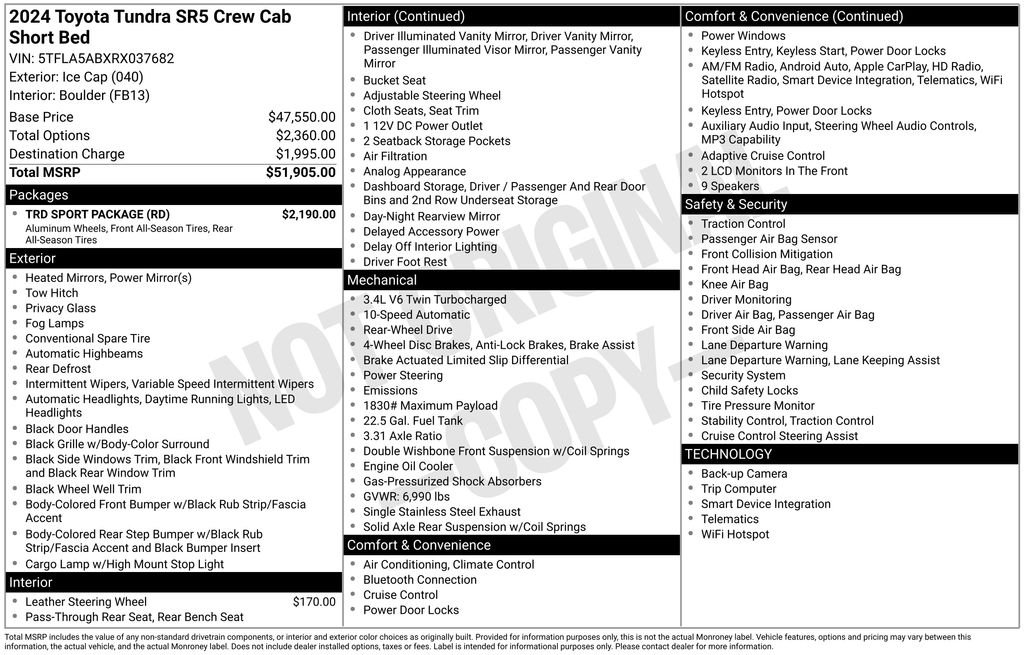Used 2024 White Toyota SR5 image 4