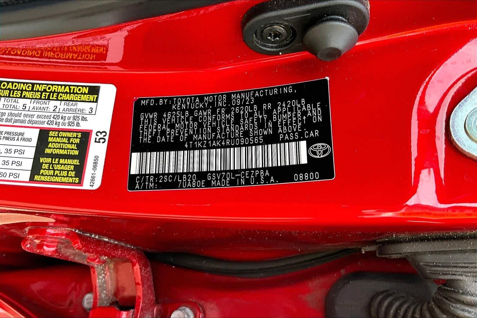 Used 2024 Supersonic Red/Midnight Black Metallic Toyota XSE V6 image 33