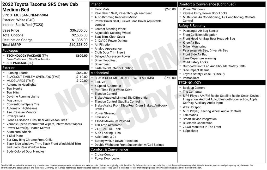 Used 2022 White Toyota SR5 image 2