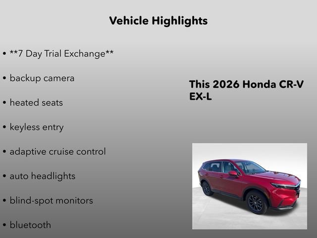 New 2026 Radiant Red Honda EX-L image 5