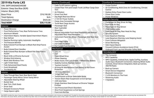 Used 2019 Blue Kia LXS image 7