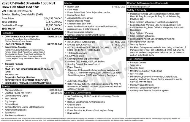 Used 2023 Gray Chevrolet RST image 1