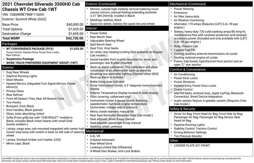 Used 2021 White Chevrolet Work Truck image 26