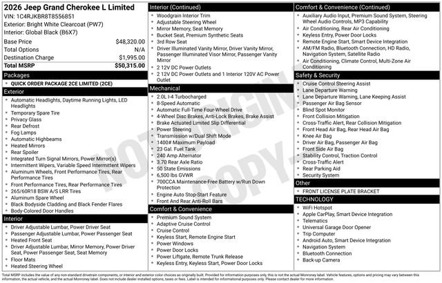 New 2026 Bright White Clearcoat Jeep Limited image 40