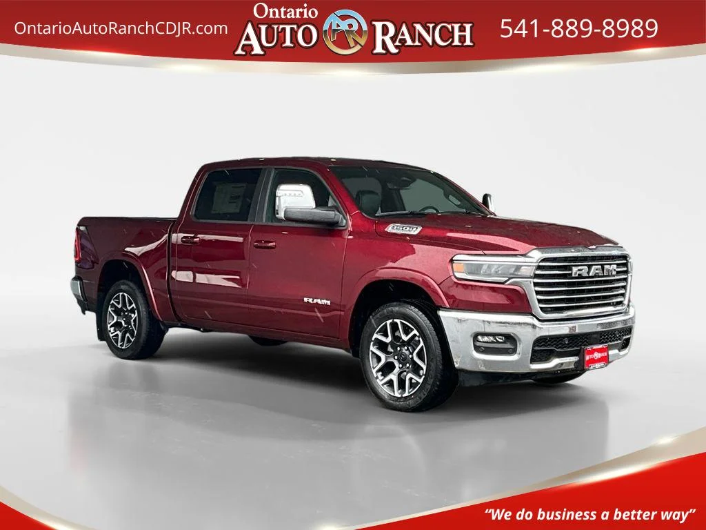 New 2026 Delmonico Red Pearl-Coat Exterior Paint RAM Laramie image 1
