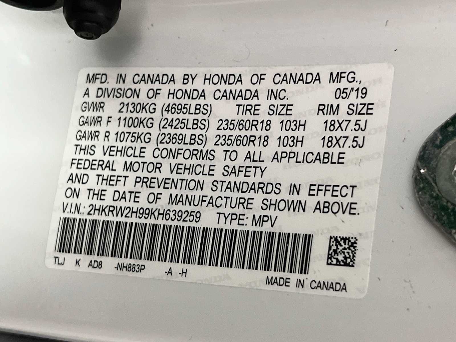 Used 2019 Platinum White Pearl Honda Touring image 33