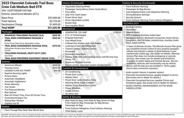 Used 2023 Beige Chevrolet Trail Boss image 2