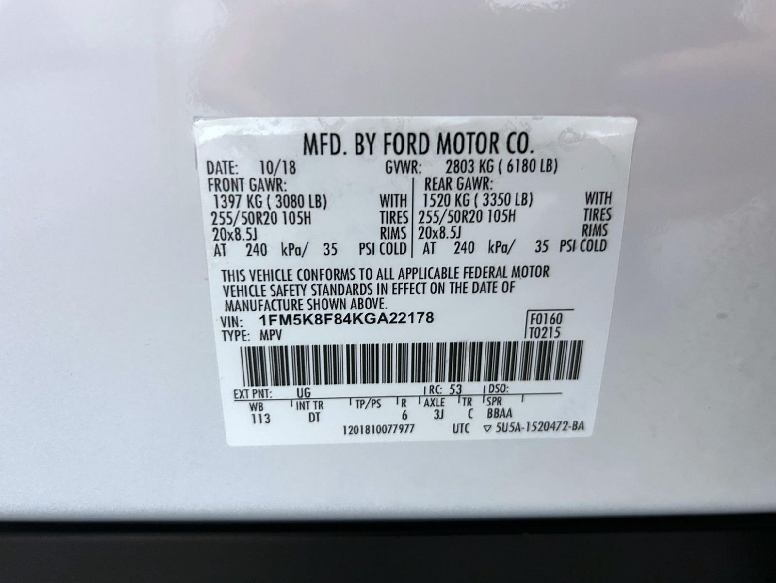 Used 2019 White Ford Limited image 26