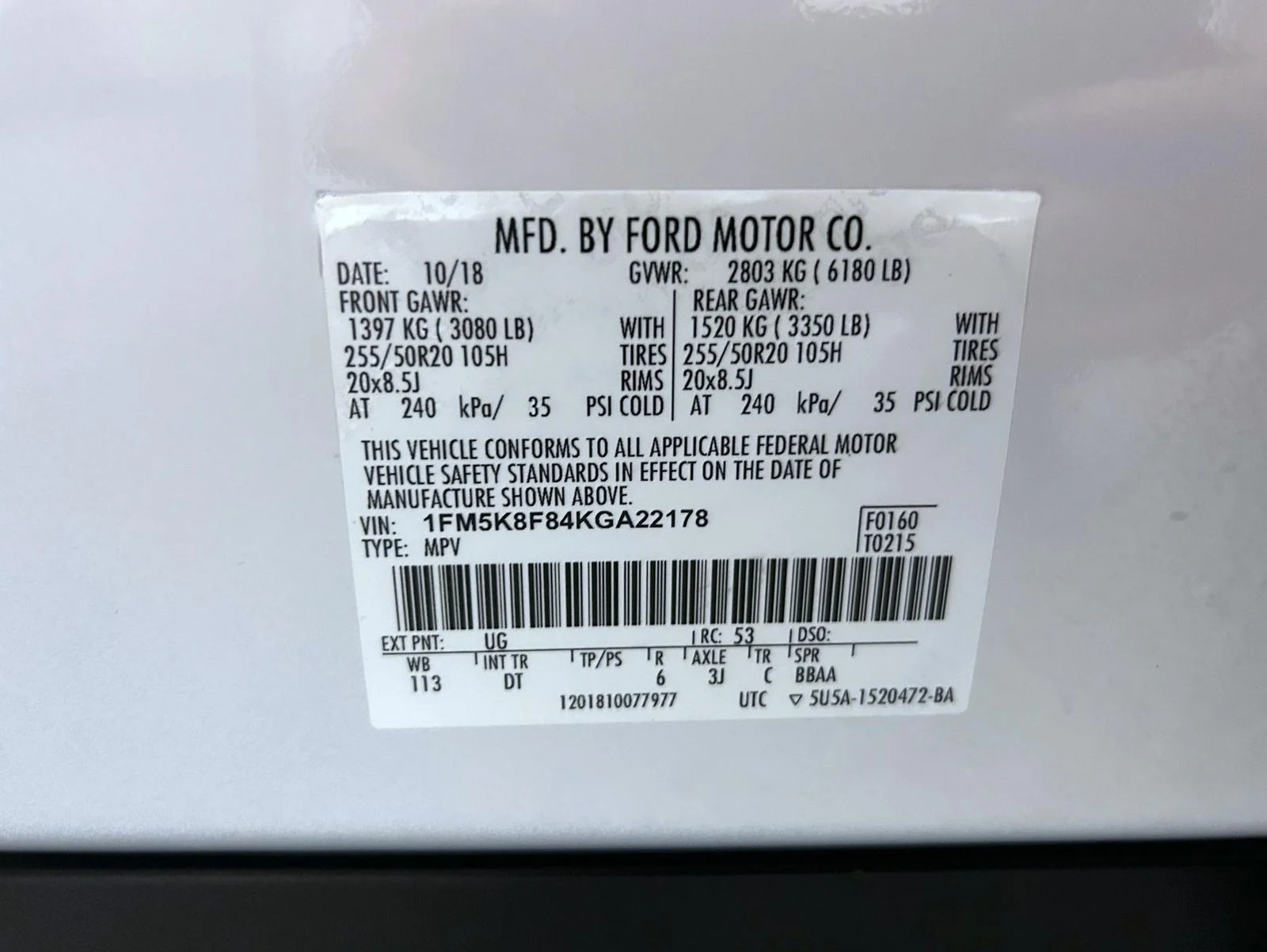 Used 2019 White Ford Limited image 26