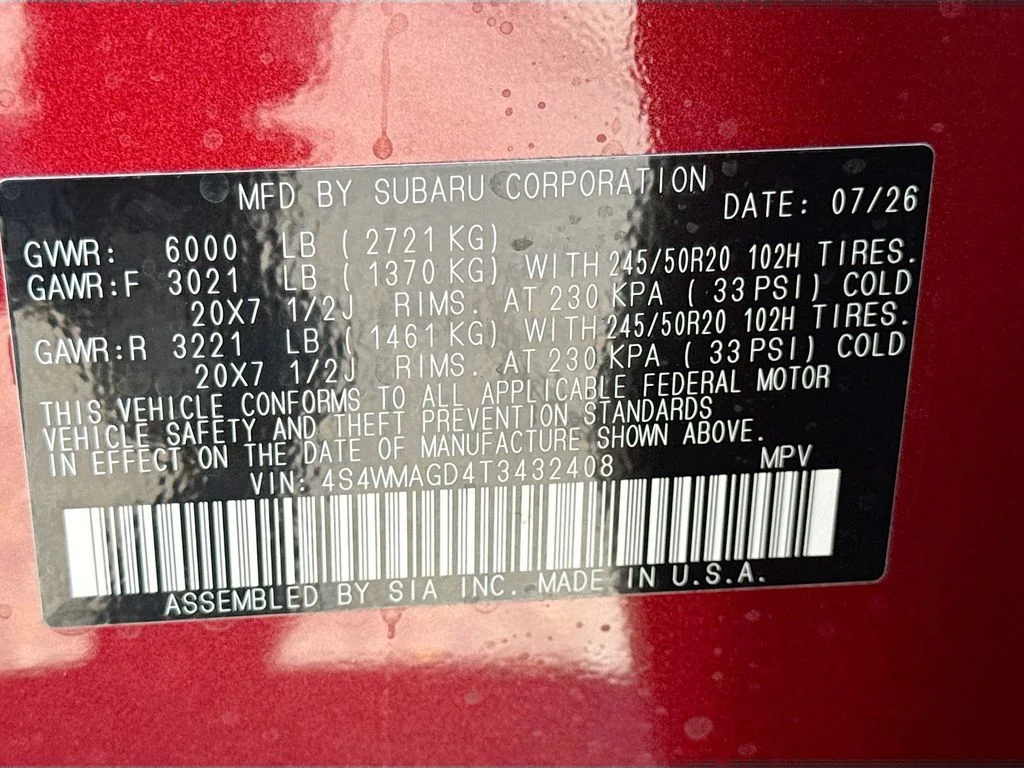 New 2026 Red Subaru Limited image 43