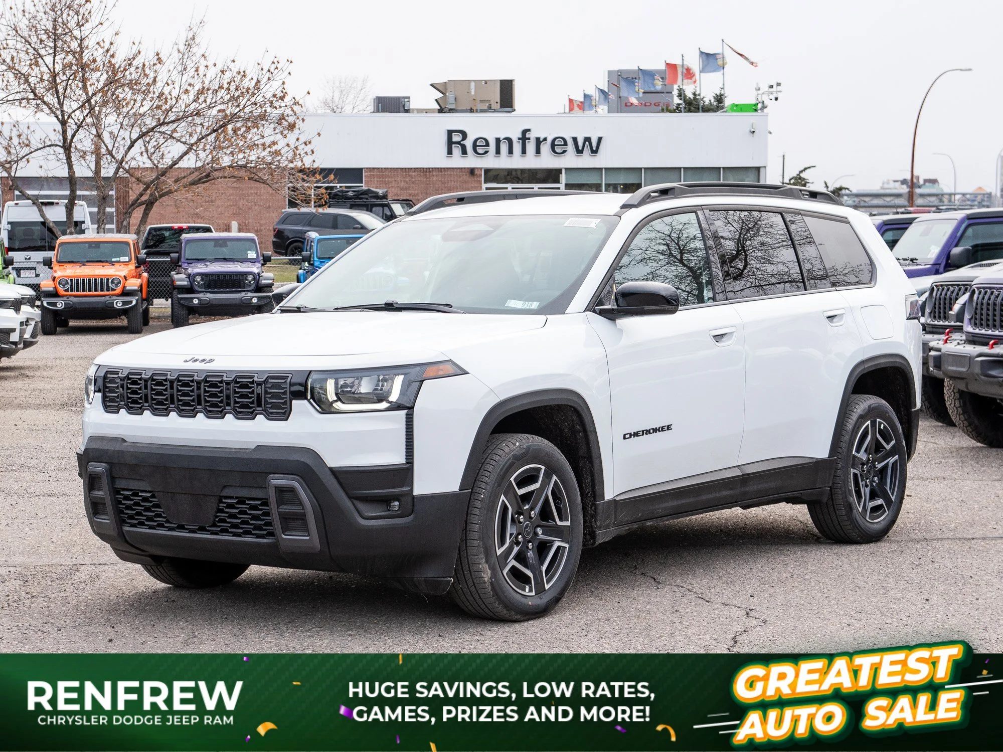New 2026 White Jeep Limited* 4x4 Hybrid, Tech Group, Trailer Tow Group, Heated Leather image 1
