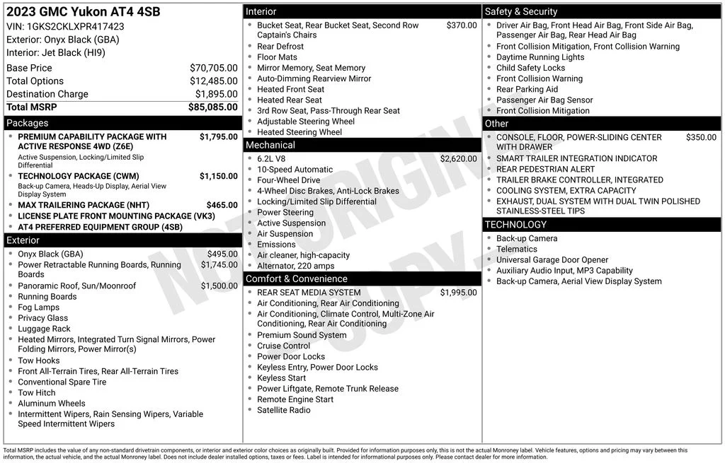 2023 GMC Yukon 4WD AT4's photo