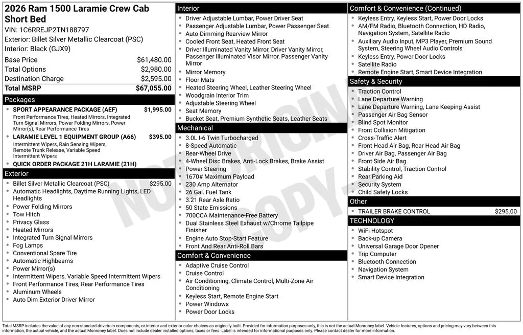 New 2026 Billet Silver Metallic Clear-Coat Exterior Paint RAM Laramie image 6