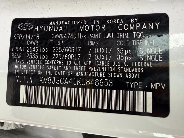 Used 2019 White Pearl Hyundai Value image 14