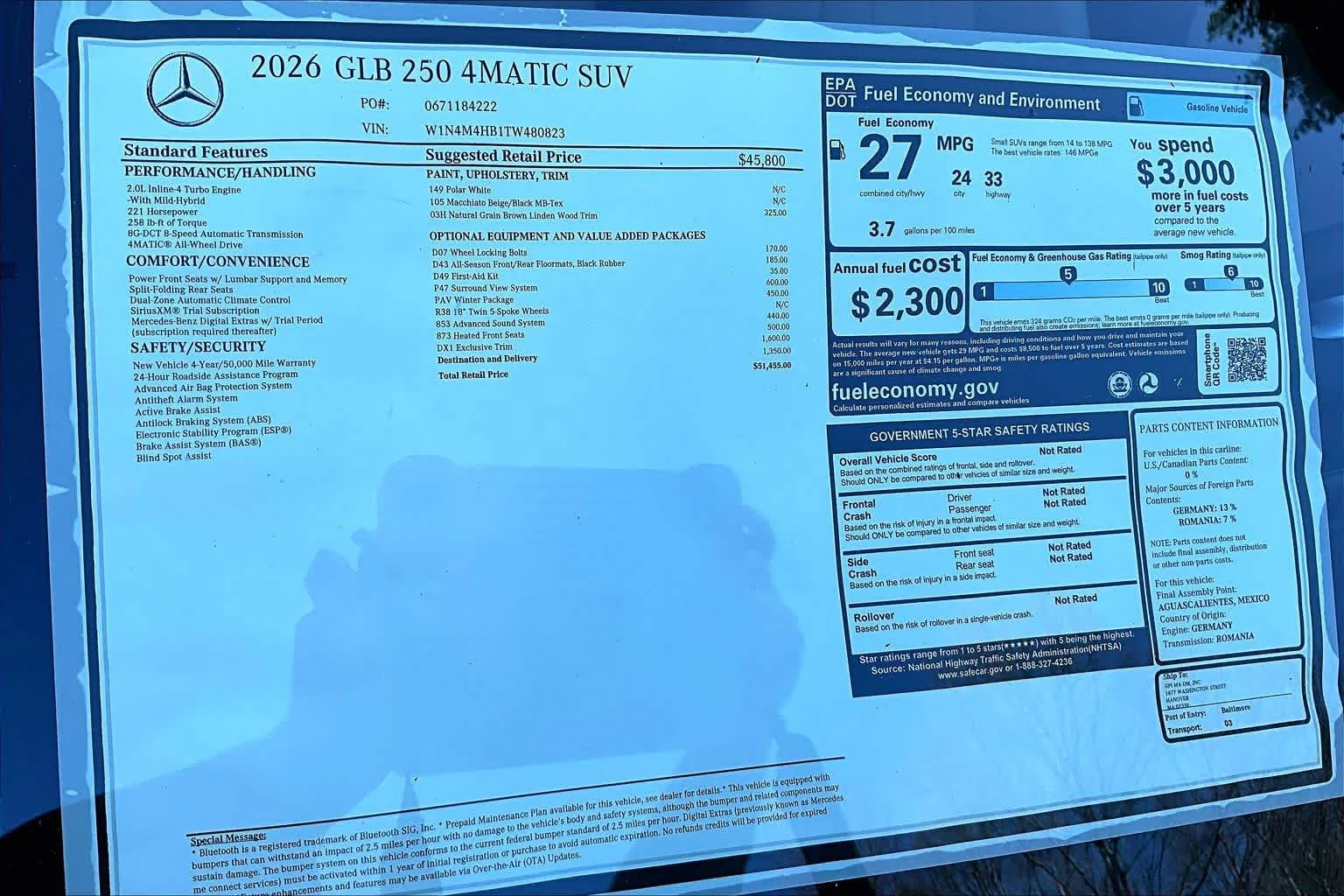 New 2026 Polar White Mercedes-Benz GLB 250 image 16