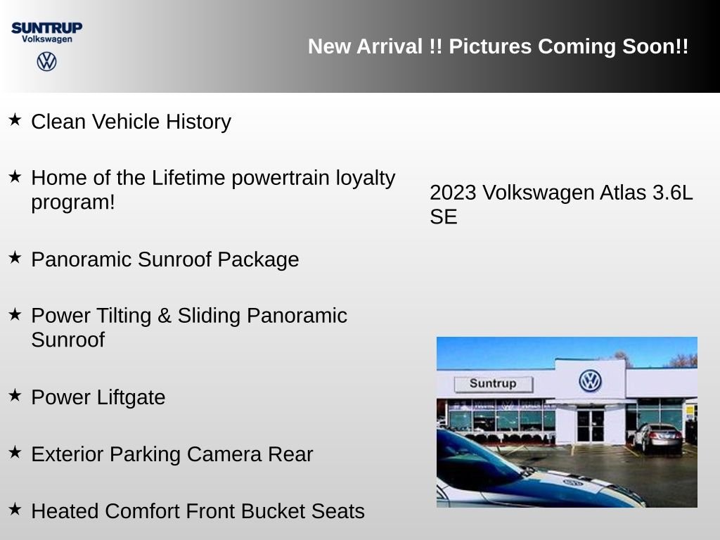 Used 2023 White Volkswagen 3.6L V6 SE w/Technology image 3