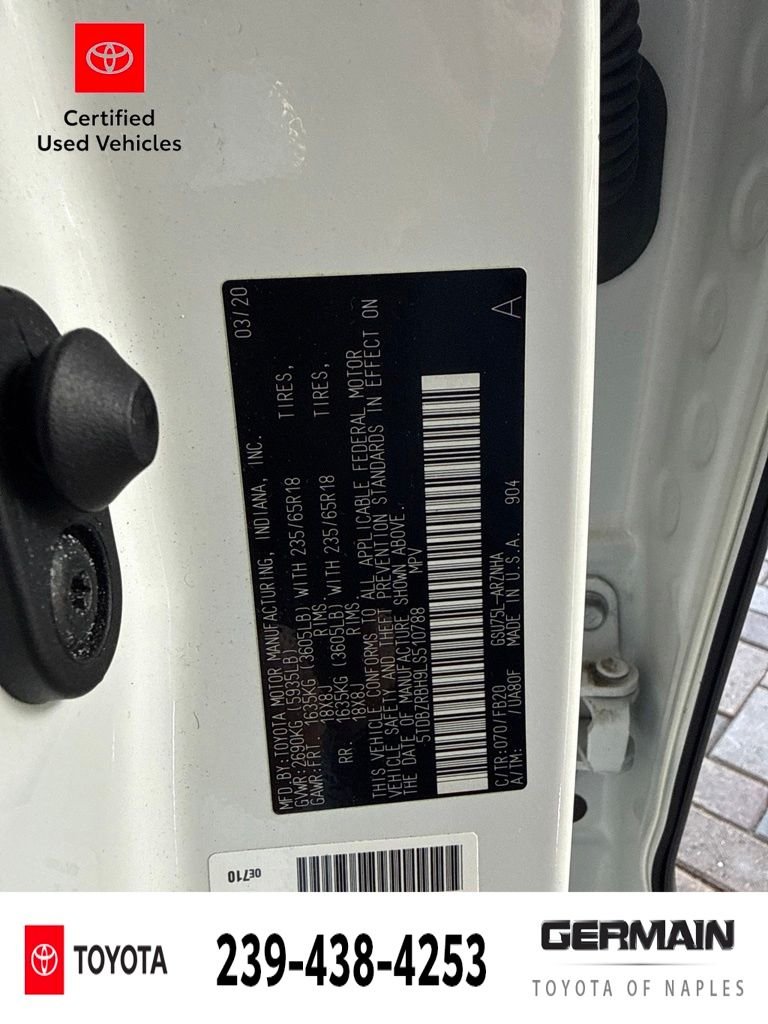 Certified Used 2020 White Toyota LE image 22