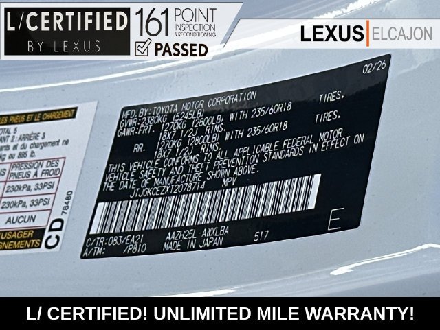 Certified Used 2026 White Lexus 350h Premium image 37