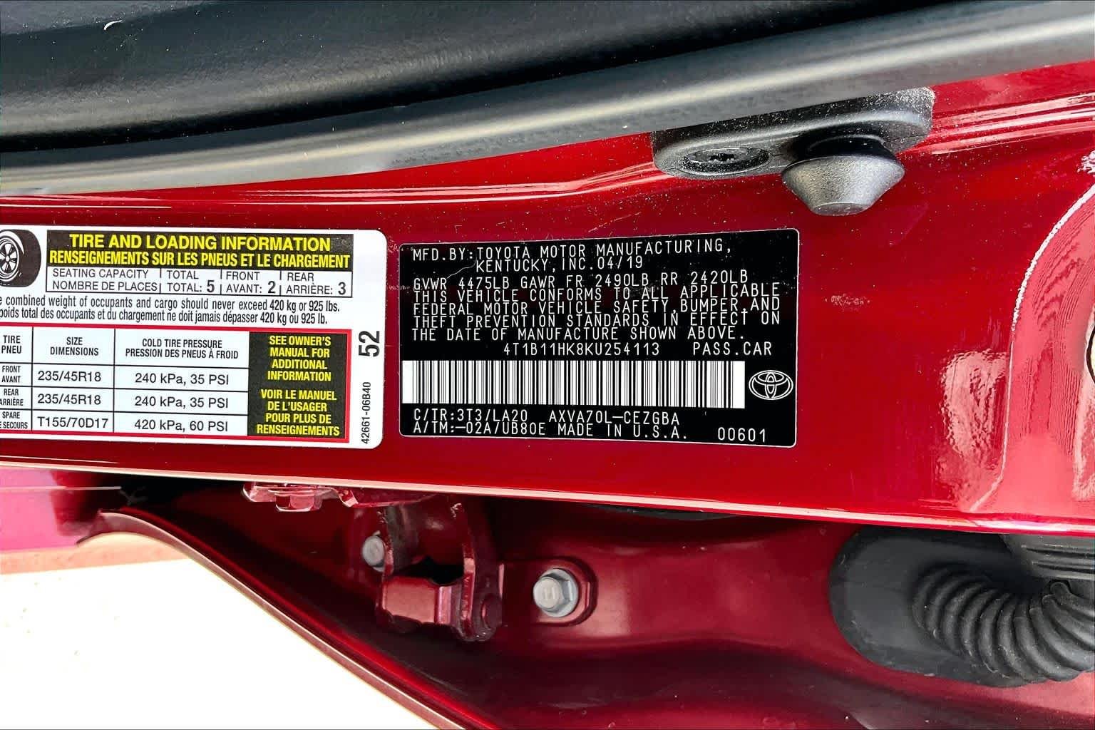 Used 2019 Ruby Flare Pearl Toyota XLE image 29