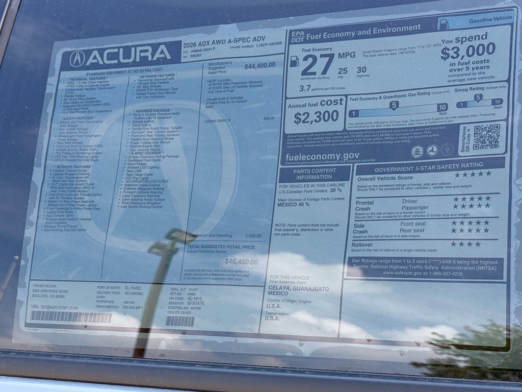 New 2026 Urban Gray Pearl Acura A-Spec Advance Package image 26