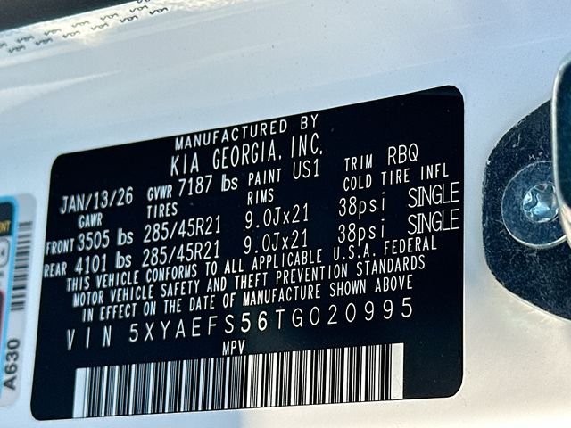 New 2026 Glacial White Pearl / Black Ro Kia GT-Line AWD image 35