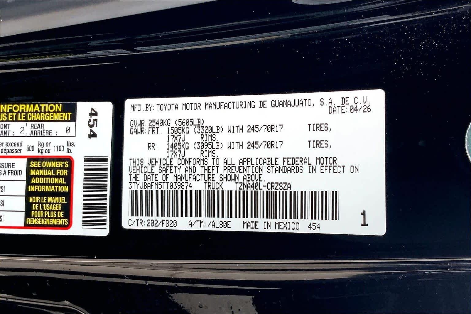 New 2026 Black Toyota SR5 image 22