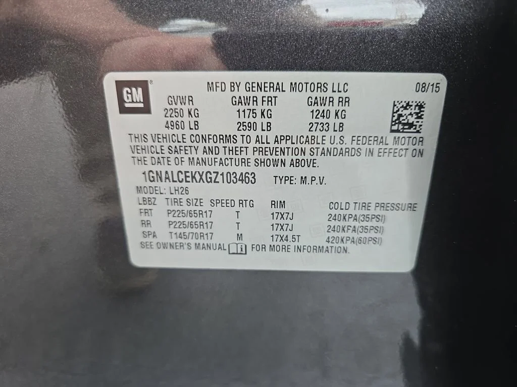 Used 2016 TUNGSTEN METALLIC Chevrolet LT image 35