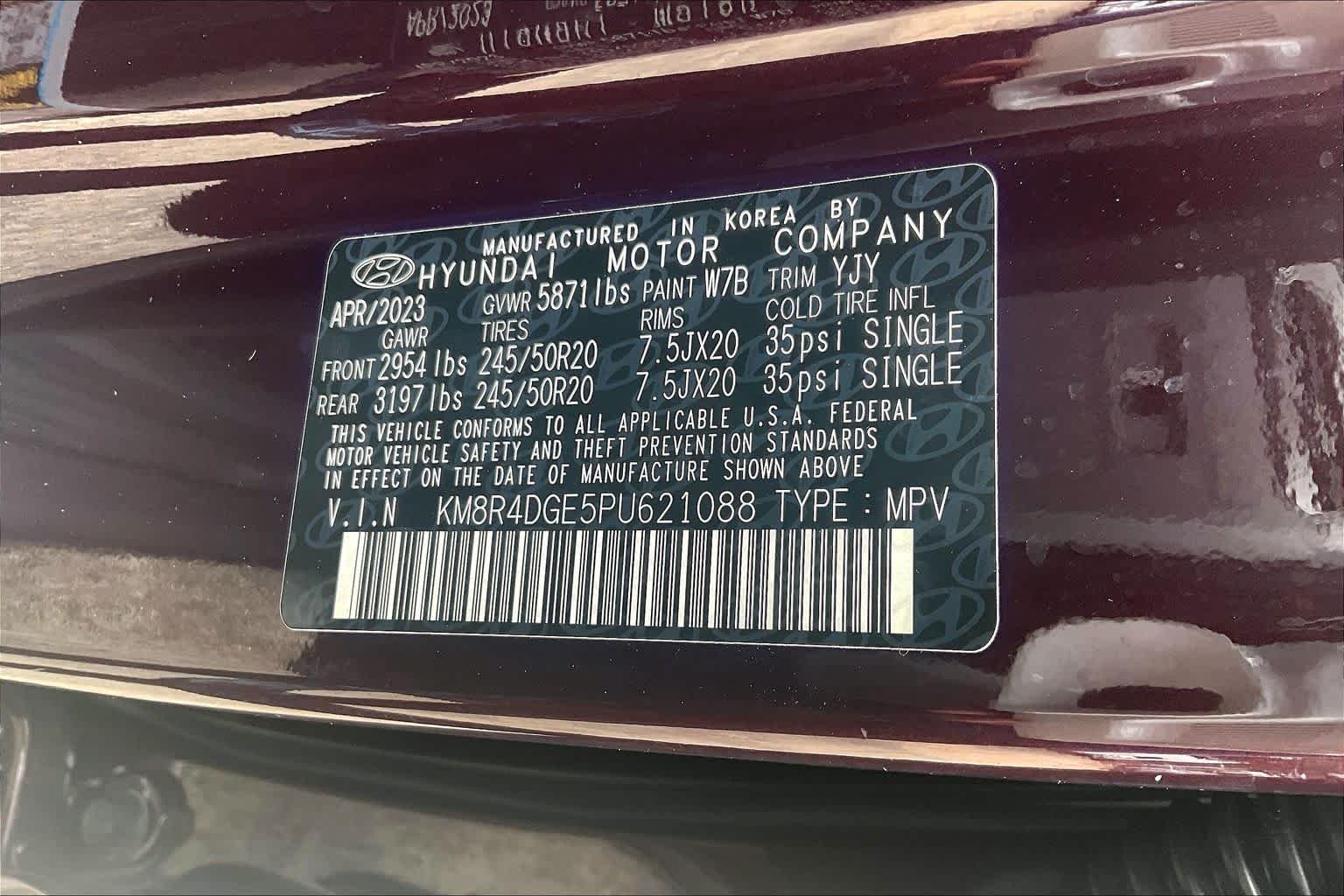 Used 2023 Sierra Burgundy Hyundai SEL image 34