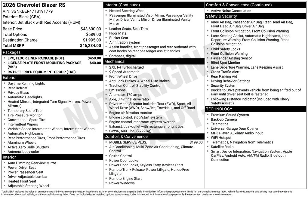 New 2026 Black Chevrolet RS image 22