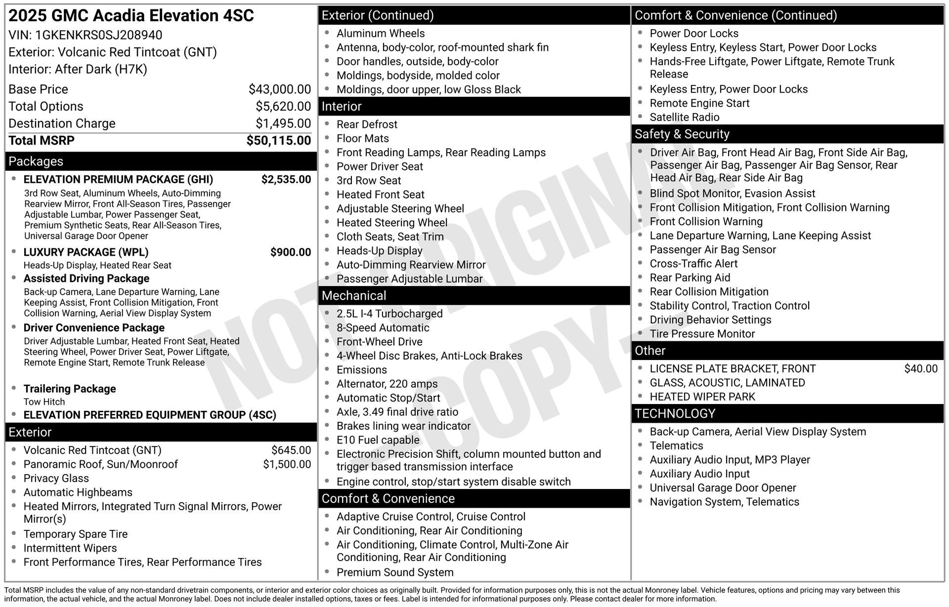 2025 GMC Acadia Elevation