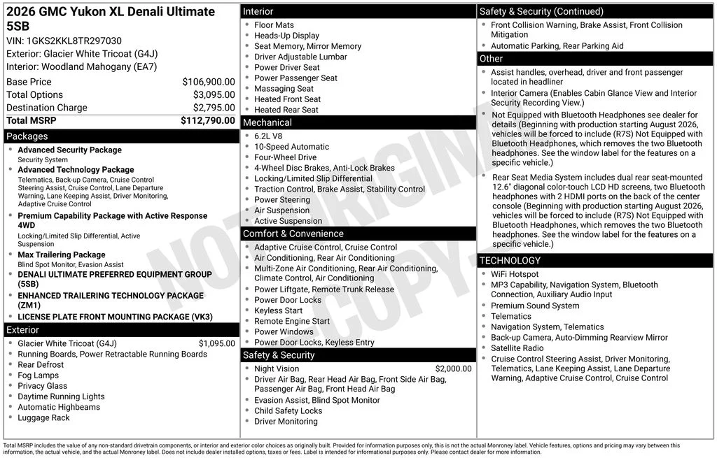Used 2026 White GMC Denali Ultimate image 17