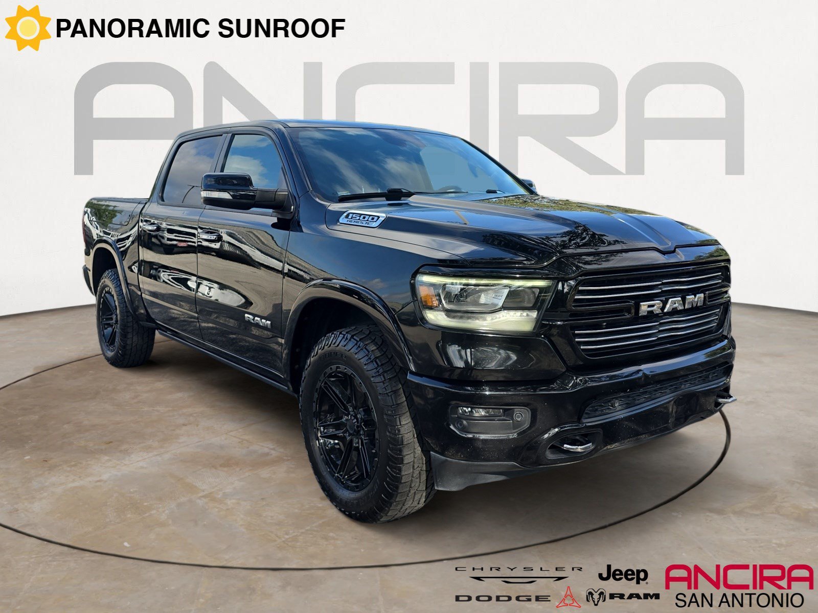 Used 2021 Diamond Black Crystal Pearlcoat Ram Laramie image 1