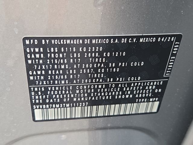 New 2026 Pyrite Silver Metallic Volkswagen 2.0T S image 5