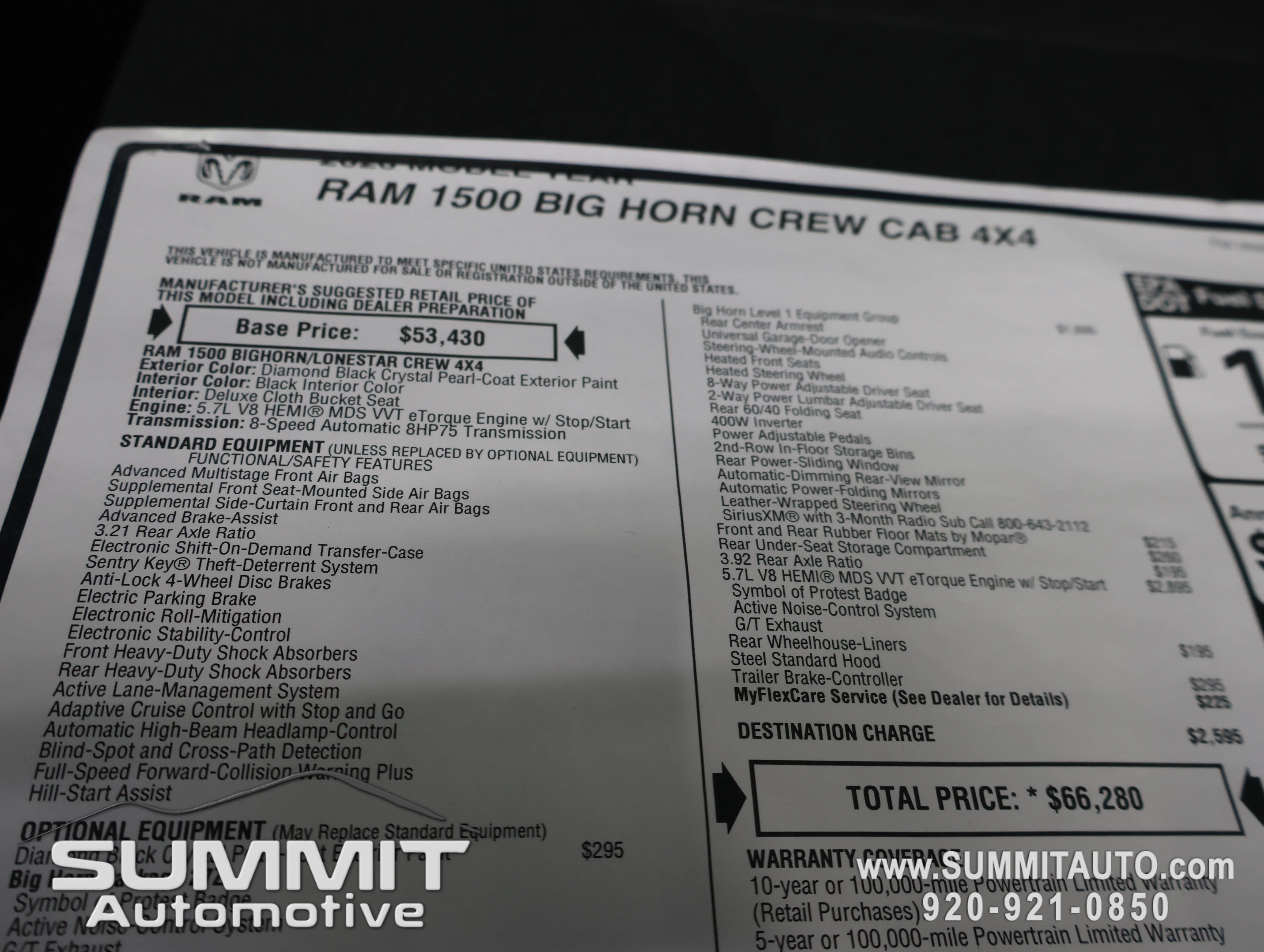New 2026 Diamond Black Crystal Pearl-Coat Exterior Paint RAM Big Horn/Lone Star image 45