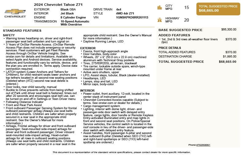 Used 2024 Black Chevrolet Z71 image 3