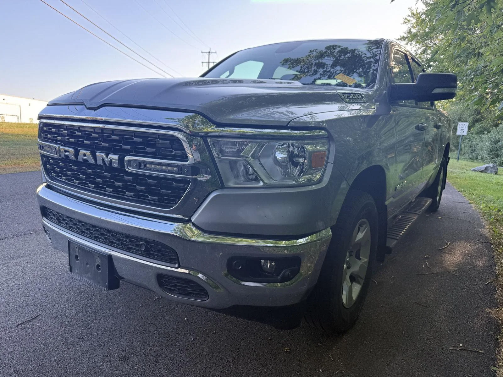 Used 2022 Billet Silver Metallic Clearcoat Ram Big Horn image 3