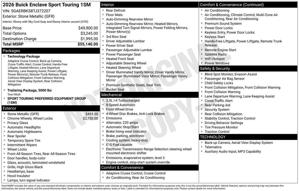 New 2026 Stone Metallic Buick Sport Touring image 29